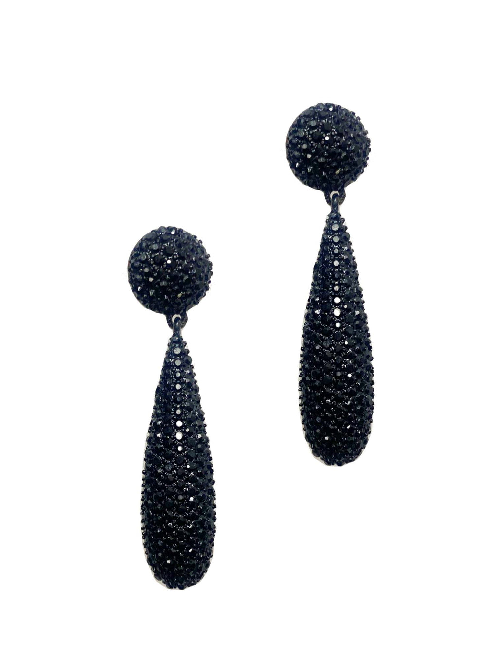 Marci Crystals Black Earrings
