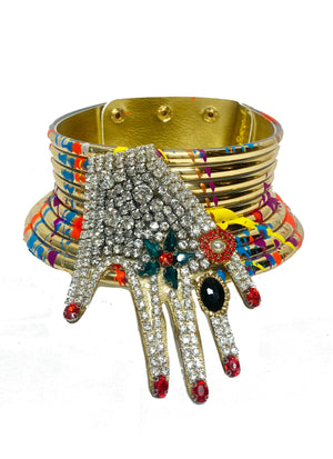 Cleopatra  Gold Hand Painted Choker