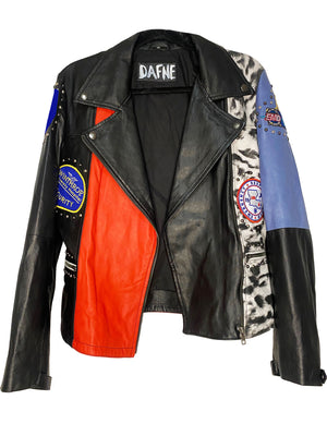 Patchwork  Leather Jacket