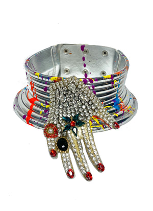 Cleopatra Silver Hand Painted Choker
