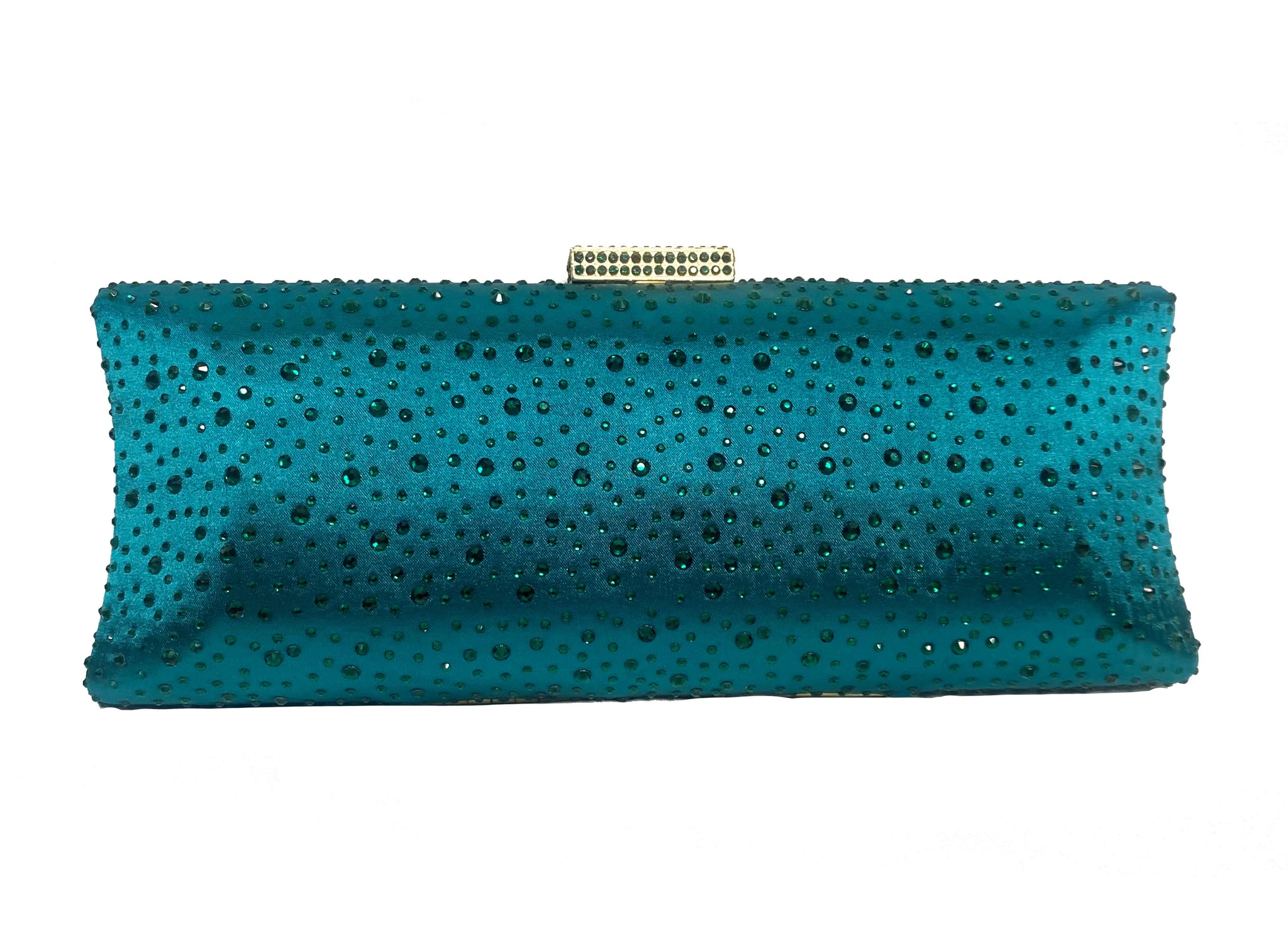 Alice Eye Embroidery Clutch Bag In Emerald Green