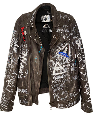 Tiger Brown Leather Jacket