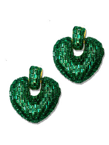 Elizabeth Green Crystals Earrings