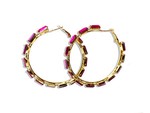 Lori Light Purple Crystals Hoop Earring
